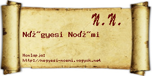 Négyesi Noémi névjegykártya