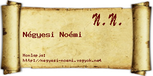 Négyesi Noémi névjegykártya